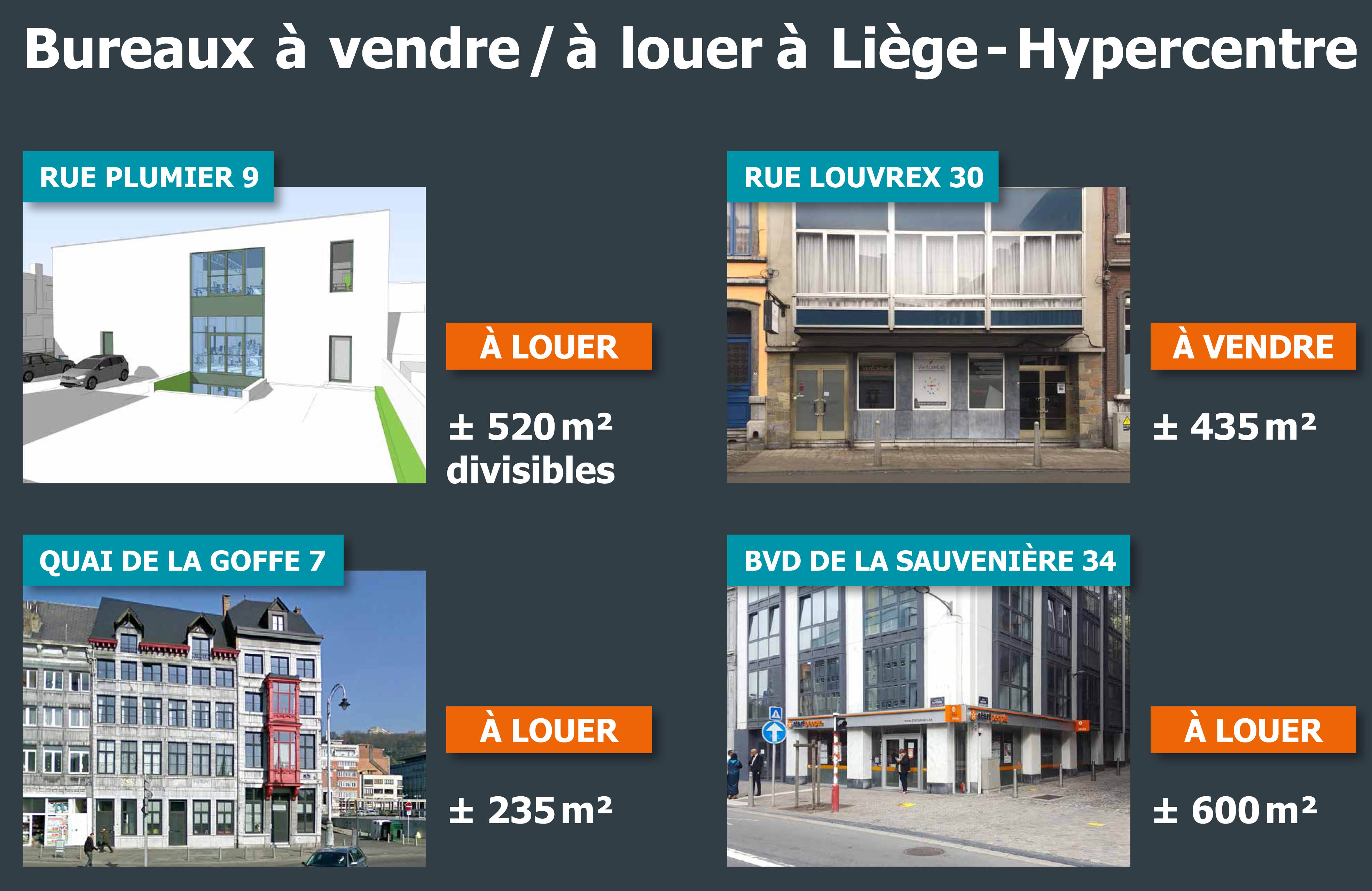 Bureaux à louer à Liège - nouveautés ImmoQuest