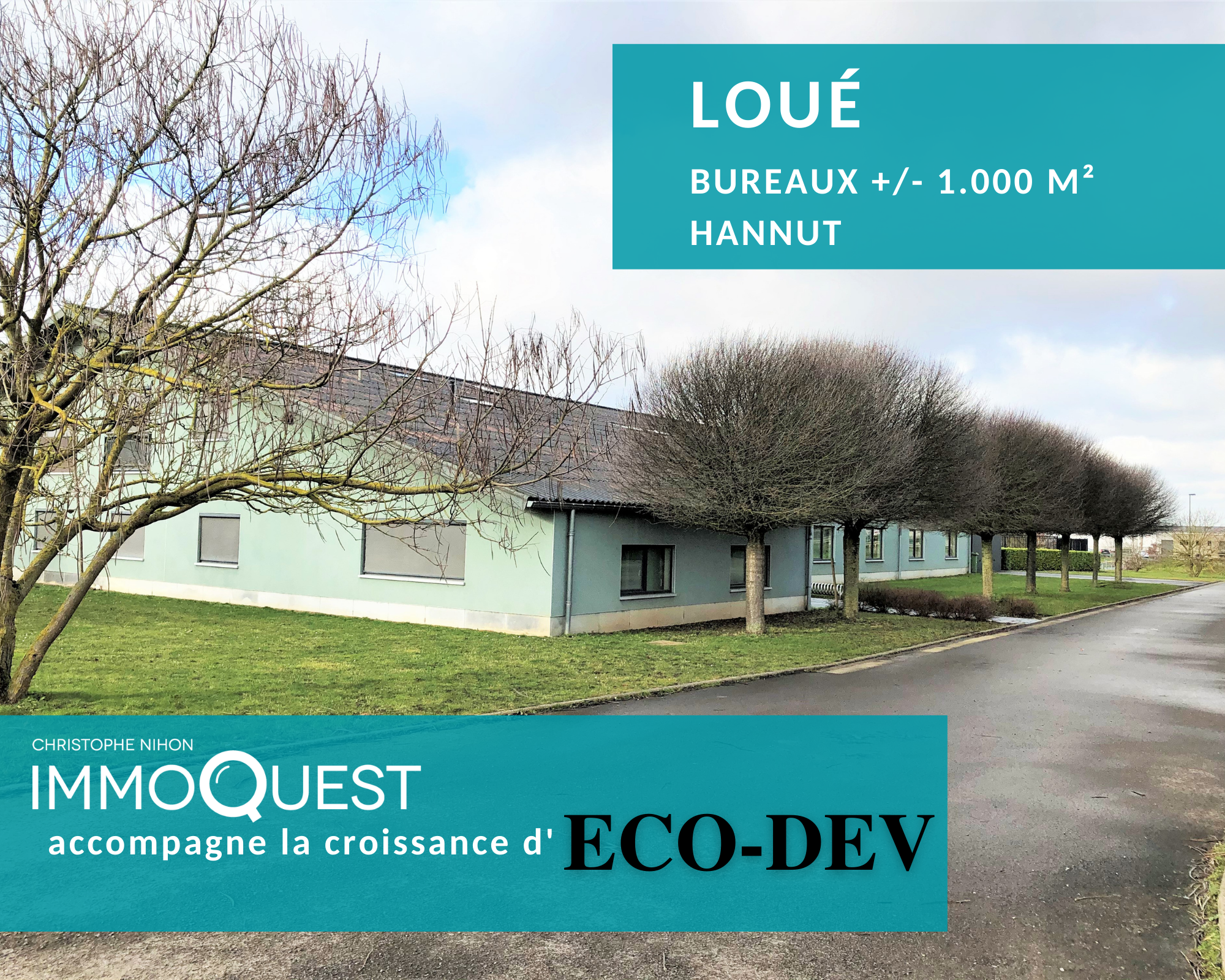 Bureaux loués à Hannut - ImmoQuest installe Eco-Dev