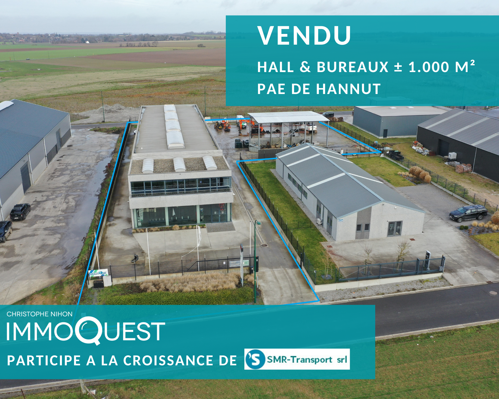 Halls et bureaux vendus par ImmoQuest - Vente Distrimat - SMR Transport